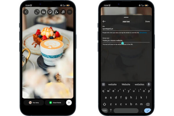 Link em Story do Instagram